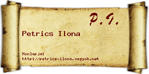 Petrics Ilona névjegykártya